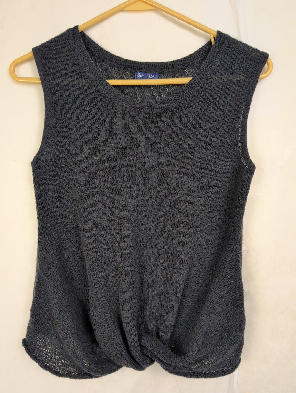 Splendid knit twist front black top Size XS Cotton Retro Minimal Casual Capsule